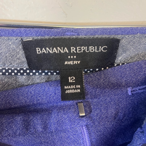 Banana Republic Purple Blue Avery Mid-Rise Straight Ankle‎ Pants Size 12 - Picture 4 of 7
